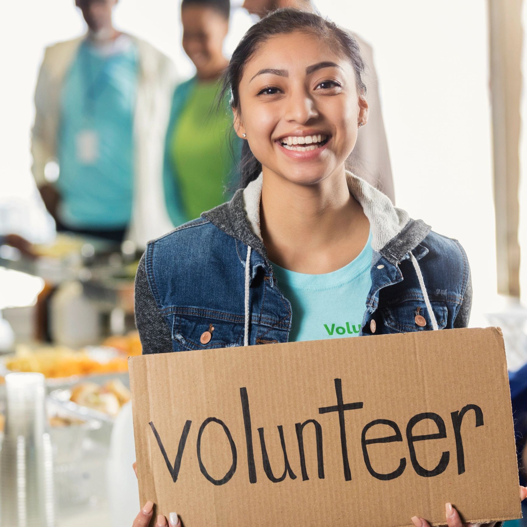 Food bank donations and community volunteers